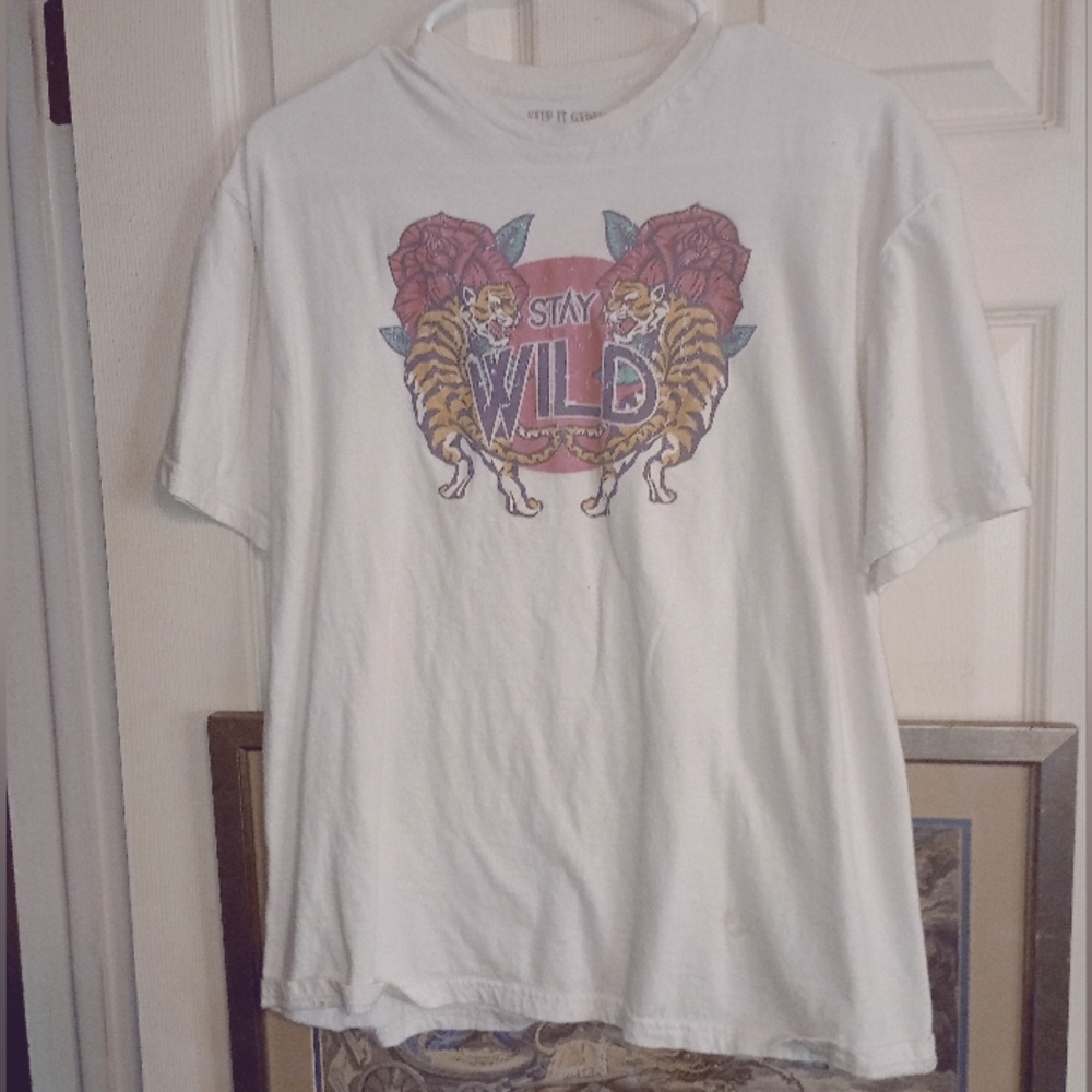 White Keep It Gypsy Stay Wild Graphic T-Shirt Size Large